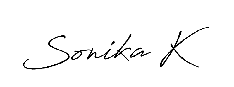 Antro_Vectra_Bolder is a professional signature style that is perfect for those who want to add a touch of class to their signature. It is also a great choice for those who want to make their signature more unique. Get Sonika K name to fancy signature for free. Sonika K signature style 7 images and pictures png