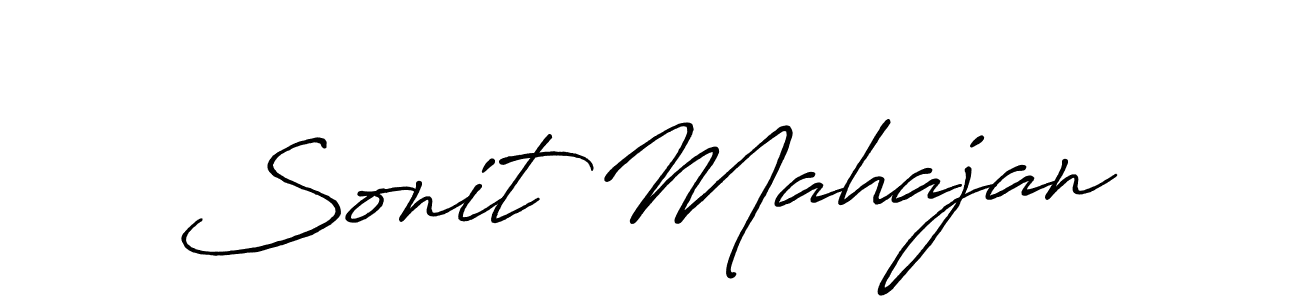 Make a beautiful signature design for name Sonit Mahajan. With this signature (Antro_Vectra_Bolder) style, you can create a handwritten signature for free. Sonit Mahajan signature style 7 images and pictures png