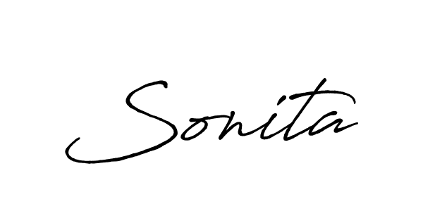 Make a beautiful signature design for name Sonita. With this signature (Antro_Vectra_Bolder) style, you can create a handwritten signature for free. Sonita signature style 7 images and pictures png