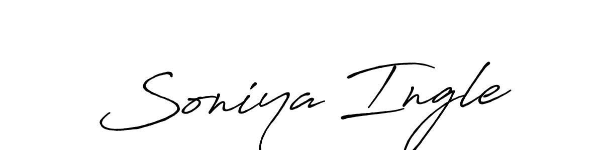 Make a beautiful signature design for name Soniya Ingle. With this signature (Antro_Vectra_Bolder) style, you can create a handwritten signature for free. Soniya Ingle signature style 7 images and pictures png