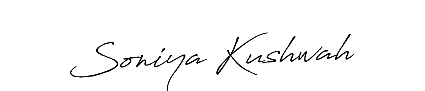 How to make Soniya Kushwah name signature. Use Antro_Vectra_Bolder style for creating short signs online. This is the latest handwritten sign. Soniya Kushwah signature style 7 images and pictures png