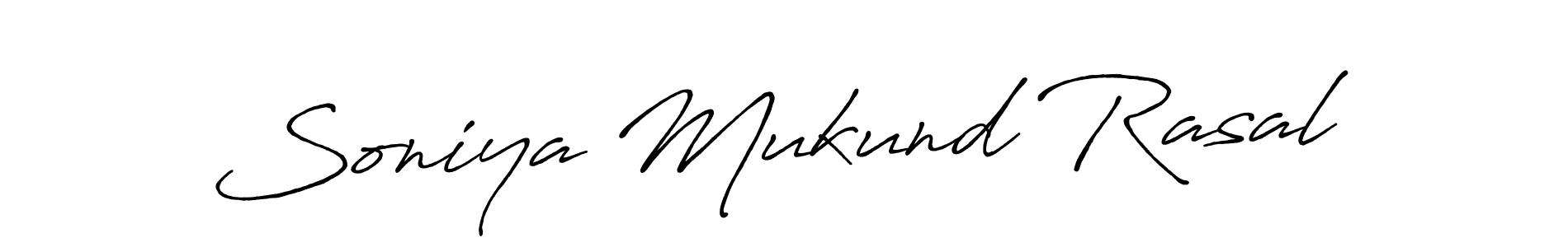 Create a beautiful signature design for name Soniya Mukund Rasal. With this signature (Antro_Vectra_Bolder) fonts, you can make a handwritten signature for free. Soniya Mukund Rasal signature style 7 images and pictures png
