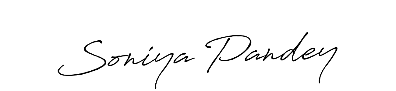 How to make Soniya Pandey name signature. Use Antro_Vectra_Bolder style for creating short signs online. This is the latest handwritten sign. Soniya Pandey signature style 7 images and pictures png