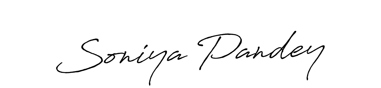 How to make Soniya Pandey name signature. Use Antro_Vectra_Bolder style for creating short signs online. This is the latest handwritten sign. Soniya Pandey signature style 7 images and pictures png