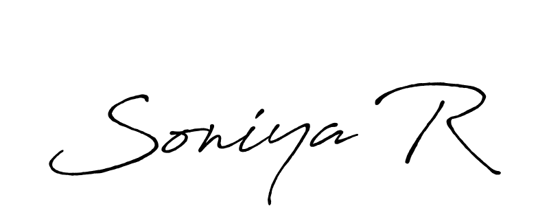 Soniya R stylish signature style. Best Handwritten Sign (Antro_Vectra_Bolder) for my name. Handwritten Signature Collection Ideas for my name Soniya R. Soniya R signature style 7 images and pictures png