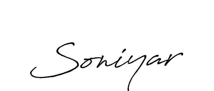 Use a signature maker to create a handwritten signature online. With this signature software, you can design (Antro_Vectra_Bolder) your own signature for name Soniyar. Soniyar signature style 7 images and pictures png