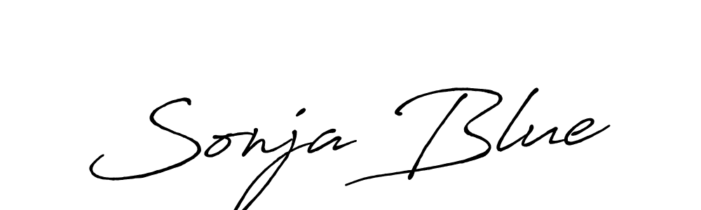 Antro_Vectra_Bolder is a professional signature style that is perfect for those who want to add a touch of class to their signature. It is also a great choice for those who want to make their signature more unique. Get Sonja Blue name to fancy signature for free. Sonja Blue signature style 7 images and pictures png