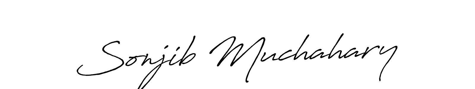 Sonjib Muchahary stylish signature style. Best Handwritten Sign (Antro_Vectra_Bolder) for my name. Handwritten Signature Collection Ideas for my name Sonjib Muchahary. Sonjib Muchahary signature style 7 images and pictures png