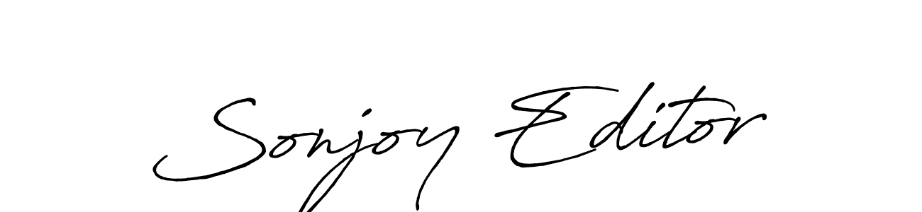 How to make Sonjoy Editor name signature. Use Antro_Vectra_Bolder style for creating short signs online. This is the latest handwritten sign. Sonjoy Editor signature style 7 images and pictures png