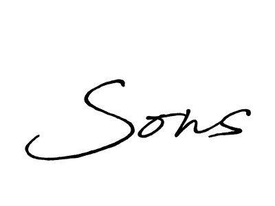 Sons stylish signature style. Best Handwritten Sign (Antro_Vectra_Bolder) for my name. Handwritten Signature Collection Ideas for my name Sons. Sons signature style 7 images and pictures png