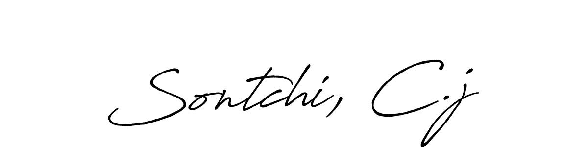 Also You can easily find your signature by using the search form. We will create Sontchi, C.j name handwritten signature images for you free of cost using Antro_Vectra_Bolder sign style. Sontchi, C.j signature style 7 images and pictures png