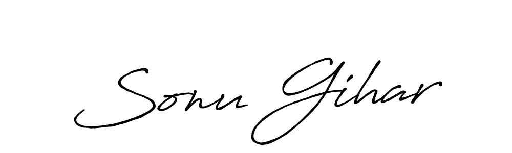 You can use this online signature creator to create a handwritten signature for the name Sonu Gihar. This is the best online autograph maker. Sonu Gihar signature style 7 images and pictures png
