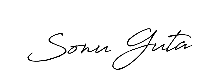 Use a signature maker to create a handwritten signature online. With this signature software, you can design (Antro_Vectra_Bolder) your own signature for name Sonu Guta. Sonu Guta signature style 7 images and pictures png