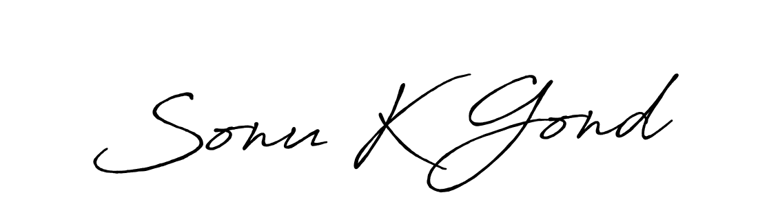 Make a beautiful signature design for name Sonu K Gond. With this signature (Antro_Vectra_Bolder) style, you can create a handwritten signature for free. Sonu K Gond signature style 7 images and pictures png