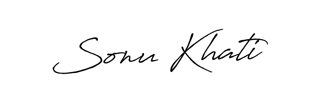 How to make Sonu Khati name signature. Use Antro_Vectra_Bolder style for creating short signs online. This is the latest handwritten sign. Sonu Khati signature style 7 images and pictures png