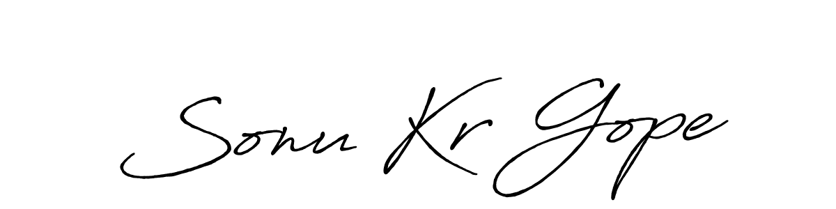 Also You can easily find your signature by using the search form. We will create Sonu Kr Gope name handwritten signature images for you free of cost using Antro_Vectra_Bolder sign style. Sonu Kr Gope signature style 7 images and pictures png