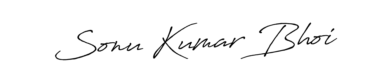 How to make Sonu Kumar Bhoi name signature. Use Antro_Vectra_Bolder style for creating short signs online. This is the latest handwritten sign. Sonu Kumar Bhoi signature style 7 images and pictures png