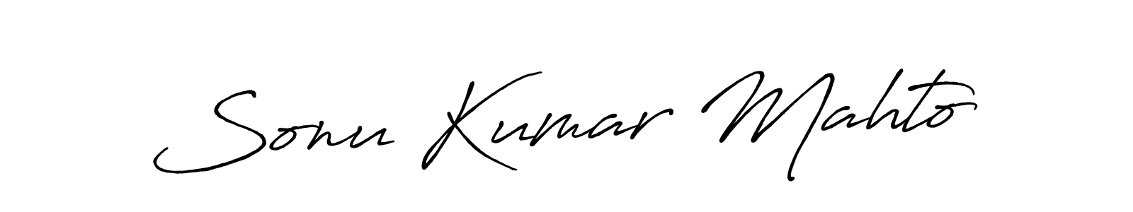 Create a beautiful signature design for name Sonu Kumar Mahto. With this signature (Antro_Vectra_Bolder) fonts, you can make a handwritten signature for free. Sonu Kumar Mahto signature style 7 images and pictures png