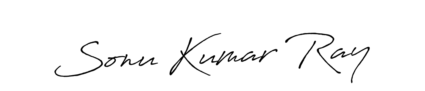 How to make Sonu Kumar Ray name signature. Use Antro_Vectra_Bolder style for creating short signs online. This is the latest handwritten sign. Sonu Kumar Ray signature style 7 images and pictures png