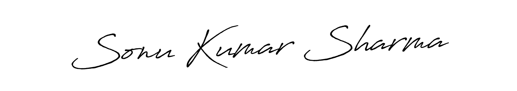 How to make Sonu Kumar Sharma name signature. Use Antro_Vectra_Bolder style for creating short signs online. This is the latest handwritten sign. Sonu Kumar Sharma signature style 7 images and pictures png