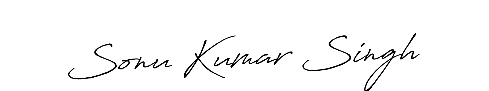 How to make Sonu Kumar Singh name signature. Use Antro_Vectra_Bolder style for creating short signs online. This is the latest handwritten sign. Sonu Kumar Singh signature style 7 images and pictures png