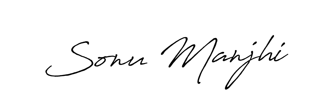 Use a signature maker to create a handwritten signature online. With this signature software, you can design (Antro_Vectra_Bolder) your own signature for name Sonu Manjhi. Sonu Manjhi signature style 7 images and pictures png