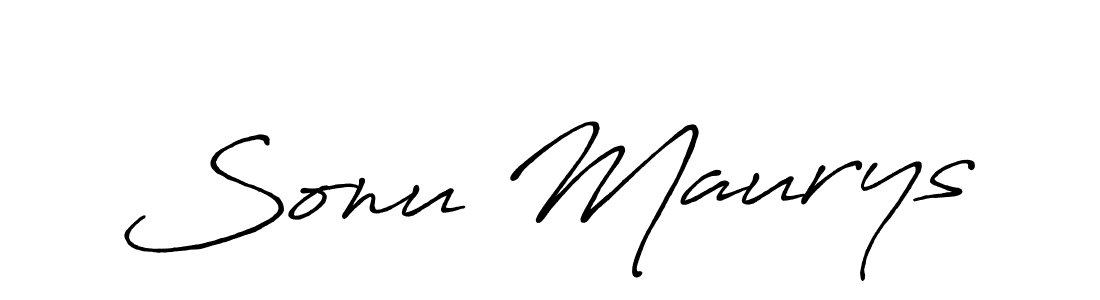 Make a beautiful signature design for name Sonu Maurys. With this signature (Antro_Vectra_Bolder) style, you can create a handwritten signature for free. Sonu Maurys signature style 7 images and pictures png