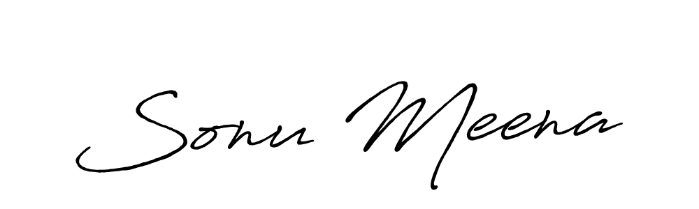 Make a beautiful signature design for name Sonu Meena. With this signature (Antro_Vectra_Bolder) style, you can create a handwritten signature for free. Sonu Meena signature style 7 images and pictures png