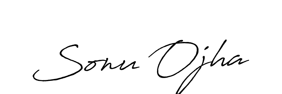 Sonu Ojha stylish signature style. Best Handwritten Sign (Antro_Vectra_Bolder) for my name. Handwritten Signature Collection Ideas for my name Sonu Ojha. Sonu Ojha signature style 7 images and pictures png