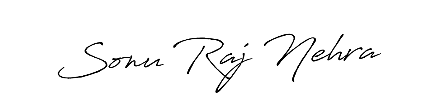 How to make Sonu Raj Nehra name signature. Use Antro_Vectra_Bolder style for creating short signs online. This is the latest handwritten sign. Sonu Raj Nehra signature style 7 images and pictures png