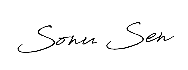 Sonu Sen stylish signature style. Best Handwritten Sign (Antro_Vectra_Bolder) for my name. Handwritten Signature Collection Ideas for my name Sonu Sen. Sonu Sen signature style 7 images and pictures png