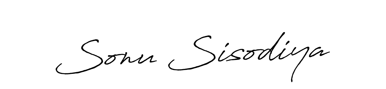 Make a beautiful signature design for name Sonu Sisodiya. With this signature (Antro_Vectra_Bolder) style, you can create a handwritten signature for free. Sonu Sisodiya signature style 7 images and pictures png