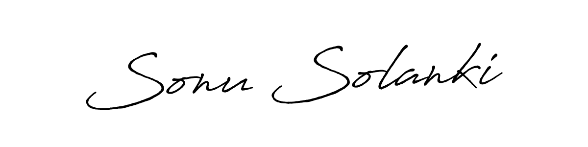 How to make Sonu Solanki name signature. Use Antro_Vectra_Bolder style for creating short signs online. This is the latest handwritten sign. Sonu Solanki signature style 7 images and pictures png