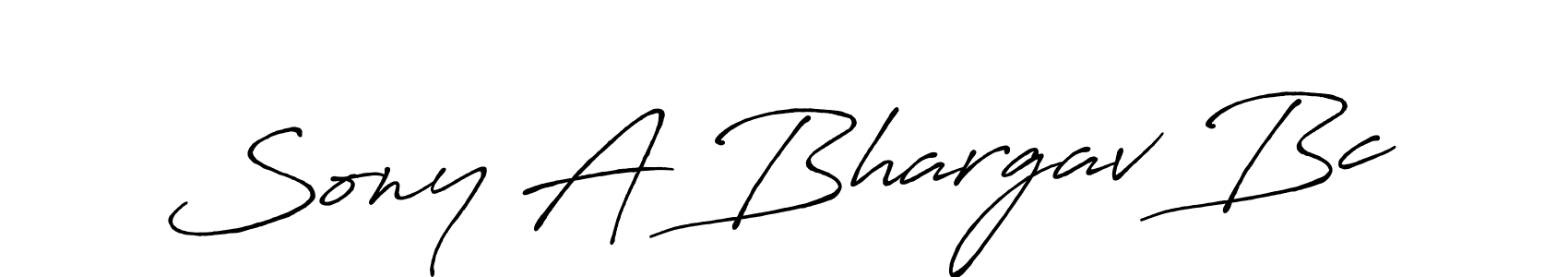 Create a beautiful signature design for name Sony A Bhargav Bc. With this signature (Antro_Vectra_Bolder) fonts, you can make a handwritten signature for free. Sony A Bhargav Bc signature style 7 images and pictures png