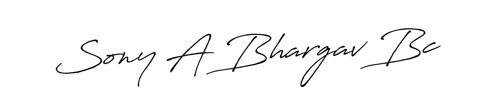 Create a beautiful signature design for name Sony A Bhargav Bc. With this signature (Antro_Vectra_Bolder) fonts, you can make a handwritten signature for free. Sony A Bhargav Bc signature style 7 images and pictures png