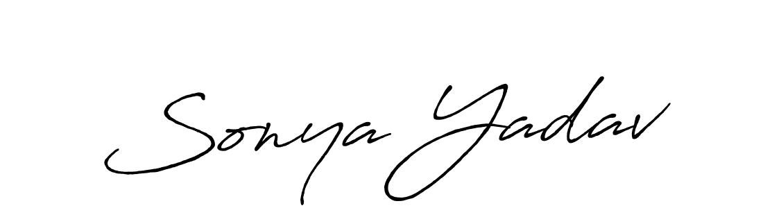 Design your own signature with our free online signature maker. With this signature software, you can create a handwritten (Antro_Vectra_Bolder) signature for name Sonya Yadav. Sonya Yadav signature style 7 images and pictures png