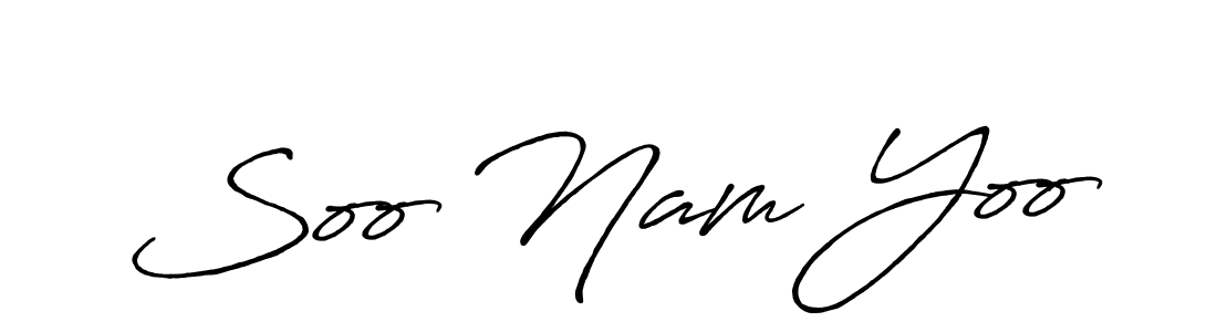 Antro_Vectra_Bolder is a professional signature style that is perfect for those who want to add a touch of class to their signature. It is also a great choice for those who want to make their signature more unique. Get Soo Nam Yoo name to fancy signature for free. Soo Nam Yoo signature style 7 images and pictures png