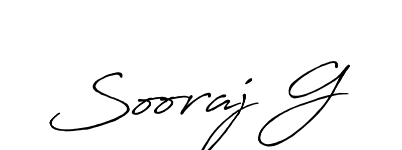 Make a short Sooraj G signature style. Manage your documents anywhere anytime using Antro_Vectra_Bolder. Create and add eSignatures, submit forms, share and send files easily. Sooraj G signature style 7 images and pictures png