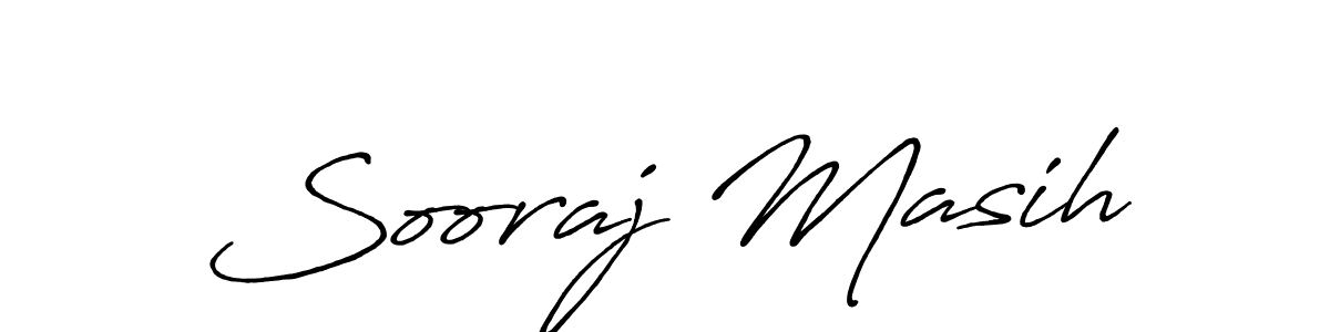 Use a signature maker to create a handwritten signature online. With this signature software, you can design (Antro_Vectra_Bolder) your own signature for name Sooraj Masih. Sooraj Masih signature style 7 images and pictures png