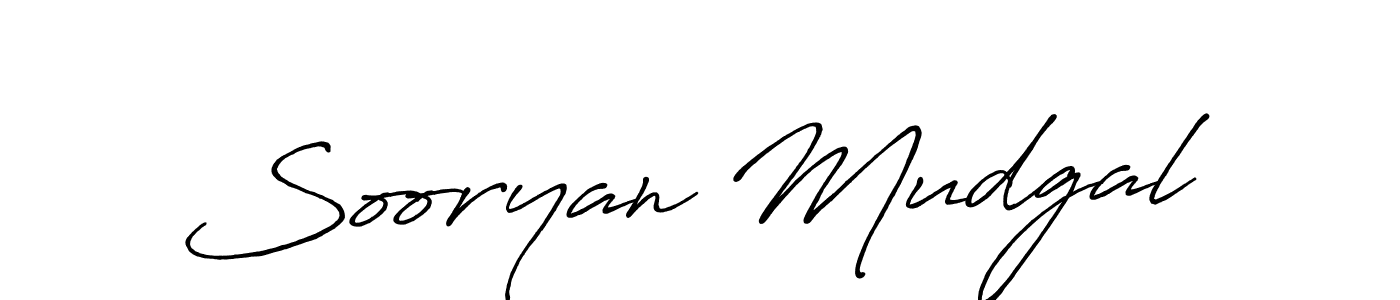 Make a beautiful signature design for name Sooryan Mudgal. With this signature (Antro_Vectra_Bolder) style, you can create a handwritten signature for free. Sooryan Mudgal signature style 7 images and pictures png