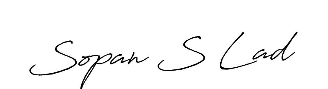 Also we have Sopan S Lad name is the best signature style. Create professional handwritten signature collection using Antro_Vectra_Bolder autograph style. Sopan S Lad signature style 7 images and pictures png