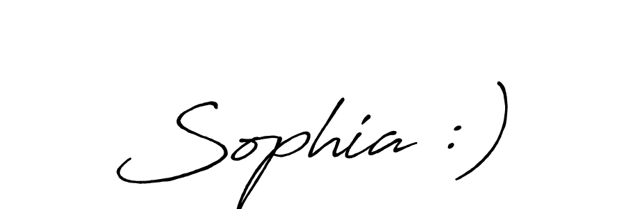 Design your own signature with our free online signature maker. With this signature software, you can create a handwritten (Antro_Vectra_Bolder) signature for name Sophia :). Sophia :) signature style 7 images and pictures png