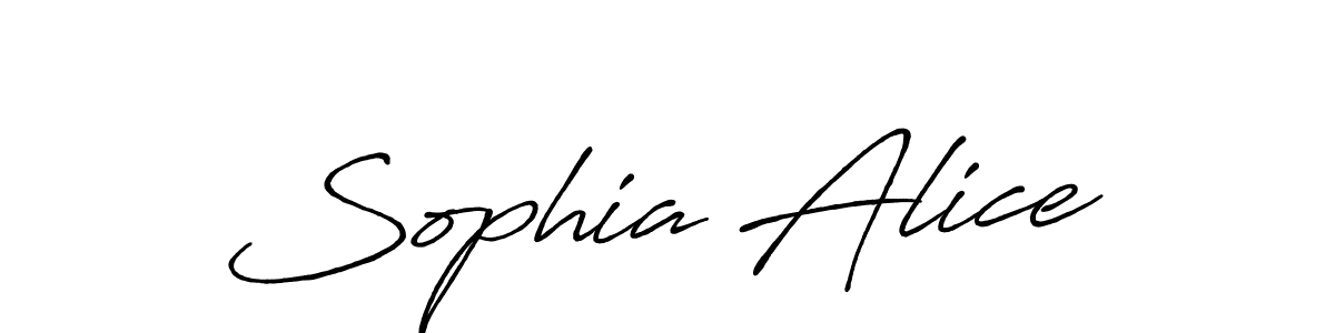 The best way (Antro_Vectra_Bolder) to make a short signature is to pick only two or three words in your name. The name Sophia Alice include a total of six letters. For converting this name. Sophia Alice signature style 7 images and pictures png