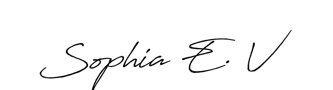 if you are searching for the best signature style for your name Sophia E. V. so please give up your signature search. here we have designed multiple signature styles  using Antro_Vectra_Bolder. Sophia E. V signature style 7 images and pictures png