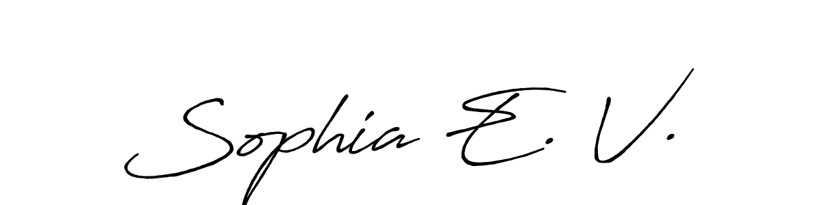 Similarly Antro_Vectra_Bolder is the best handwritten signature design. Signature creator online .You can use it as an online autograph creator for name Sophia E. V.. Sophia E. V. signature style 7 images and pictures png