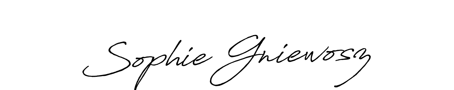 Create a beautiful signature design for name Sophie Gniewosz. With this signature (Antro_Vectra_Bolder) fonts, you can make a handwritten signature for free. Sophie Gniewosz signature style 7 images and pictures png