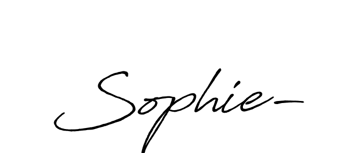 Create a beautiful signature design for name Sophie-. With this signature (Antro_Vectra_Bolder) fonts, you can make a handwritten signature for free. Sophie- signature style 7 images and pictures png