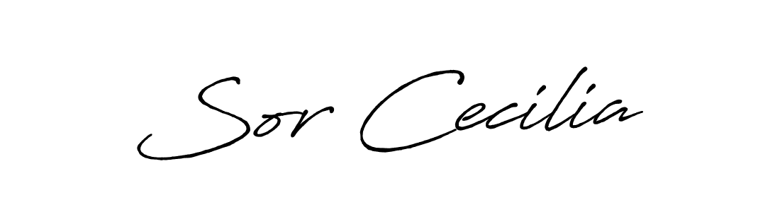 Create a beautiful signature design for name Sor Cecilia. With this signature (Antro_Vectra_Bolder) fonts, you can make a handwritten signature for free. Sor Cecilia signature style 7 images and pictures png