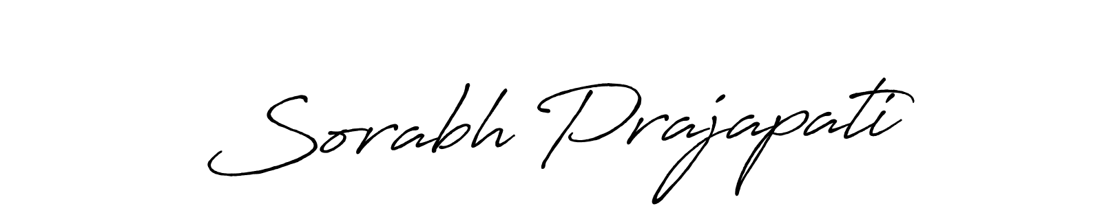 Make a beautiful signature design for name Sorabh Prajapati. With this signature (Antro_Vectra_Bolder) style, you can create a handwritten signature for free. Sorabh Prajapati signature style 7 images and pictures png