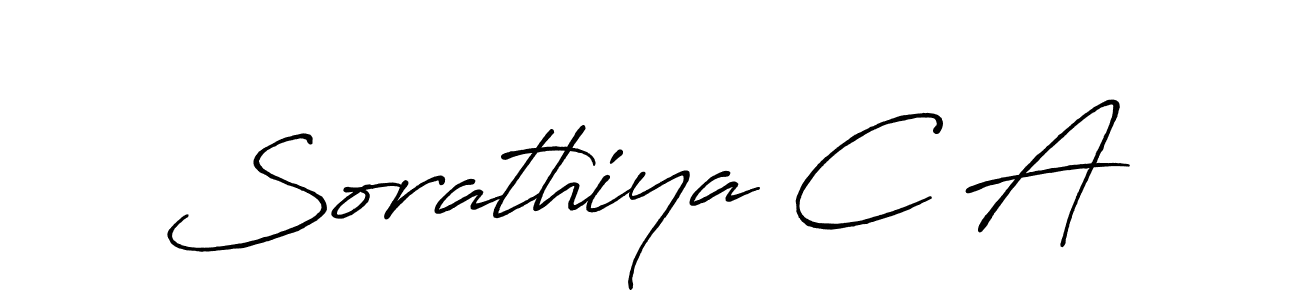 The best way (Antro_Vectra_Bolder) to make a short signature is to pick only two or three words in your name. The name Sorathiya C A include a total of six letters. For converting this name. Sorathiya C A signature style 7 images and pictures png